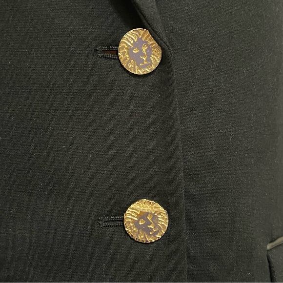 Anne Klein Black Blazer with Gold Lion Head Buttons - Picture 3 of 11